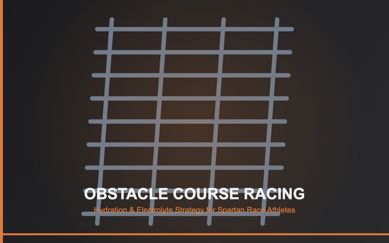 Metal ladder obstacle structure at an outdoor obstacle course race — illustrating the unique hydration and electrolyte demands of Spartan Race, Tough Mudder, and OCR events.